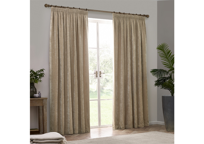 Heavy Chenille Pencil Pleat, Natural - Ready Made Curtains - Image 7